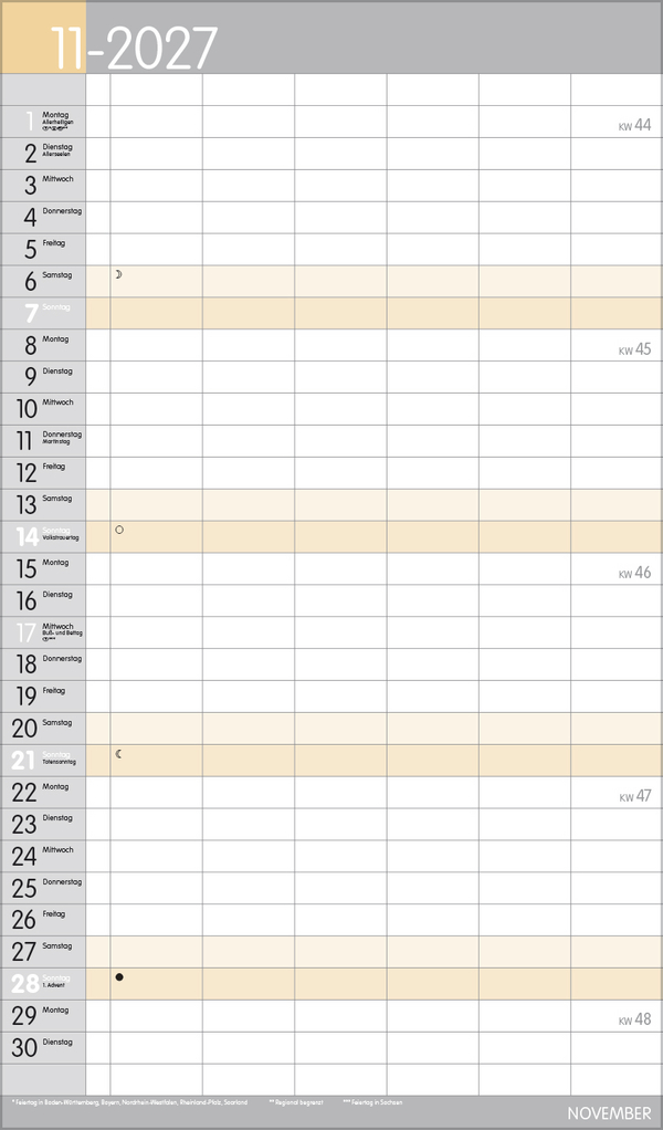 XL Familienplaner Pastell 2027, Innenansicht #11
