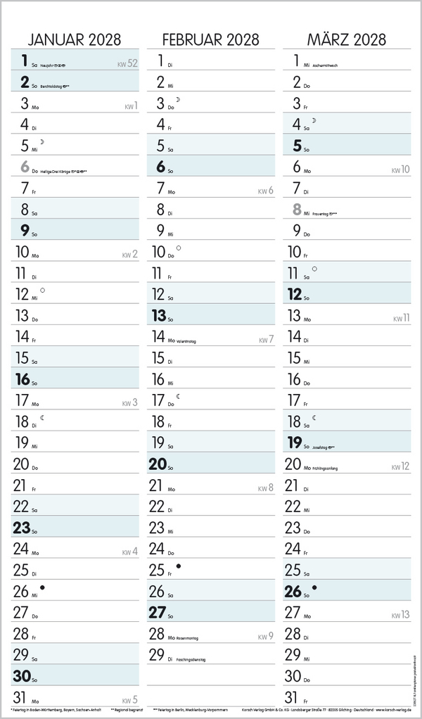 XL Familienplaner Pastell 2027, Innenansicht #13