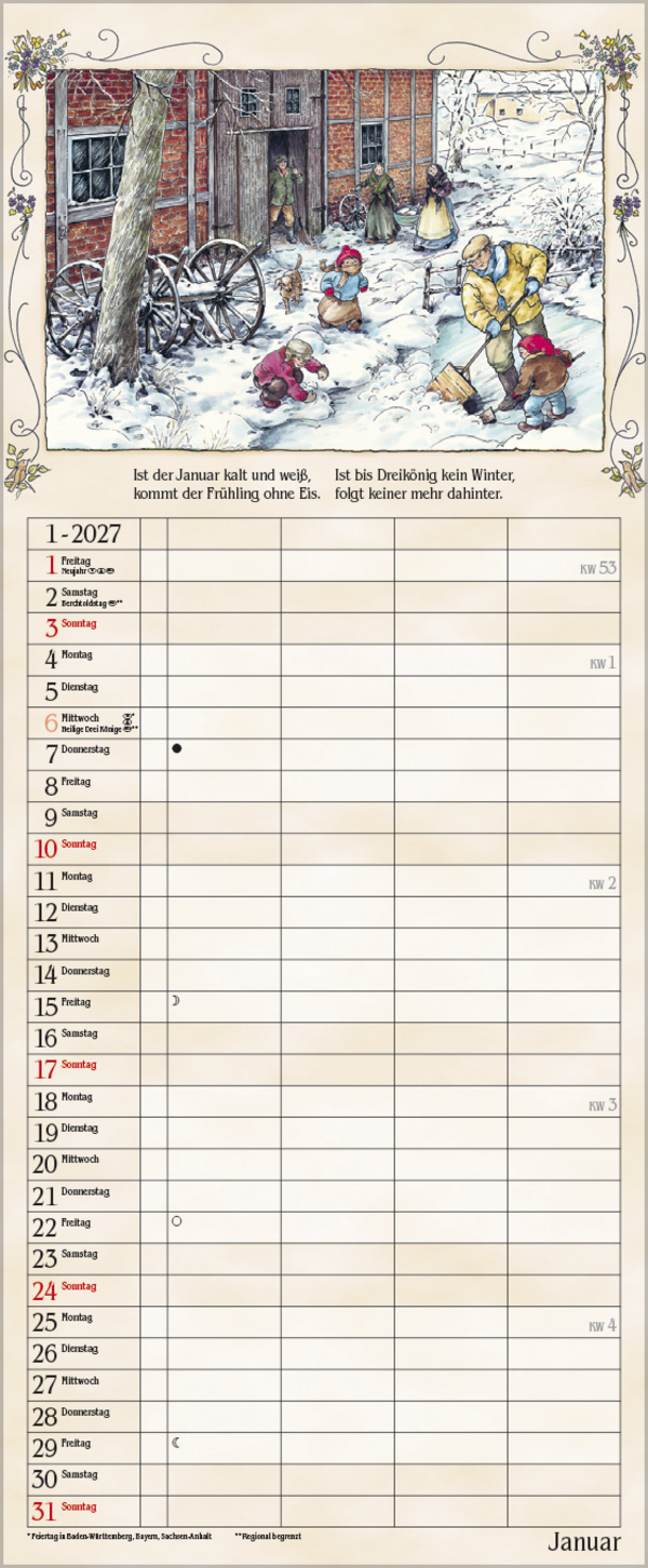 Bauernkalender 2027, Innenansicht #1