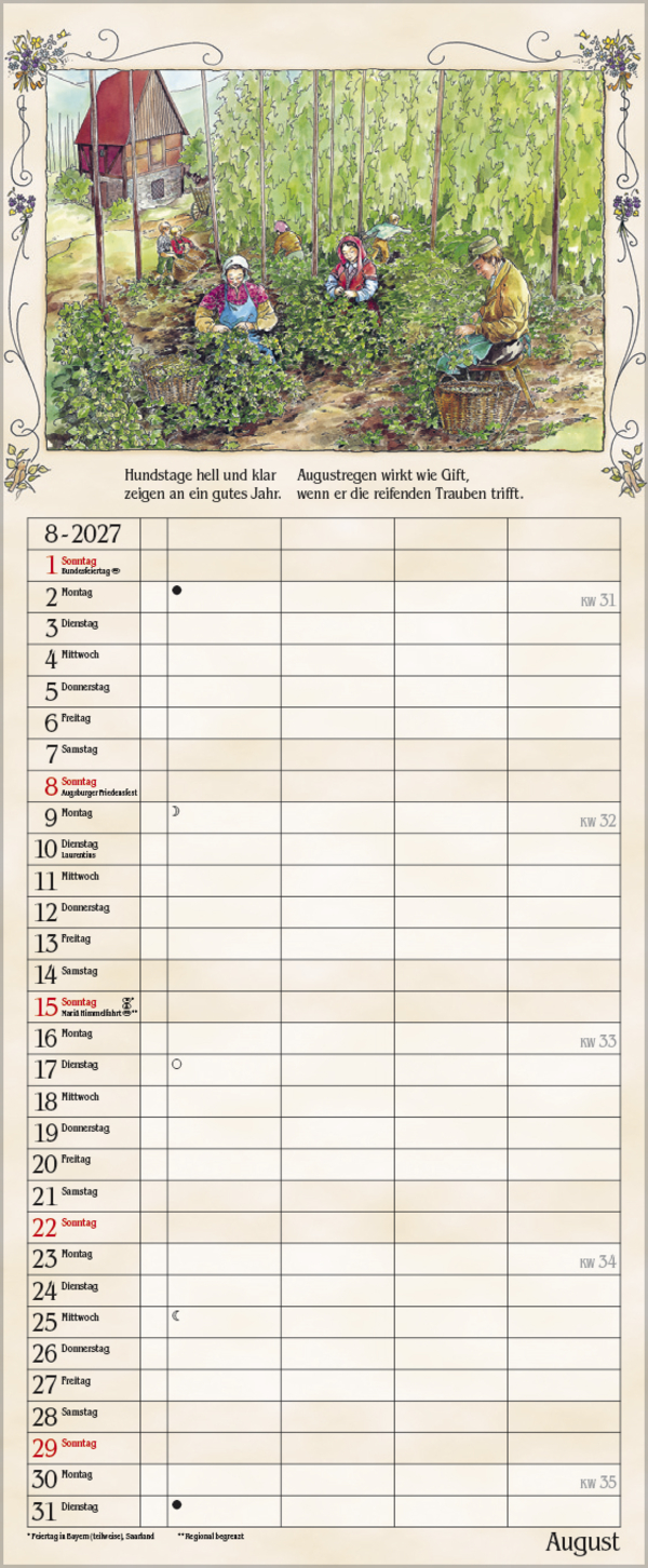 Bauernkalender 2027, Innenansicht #8