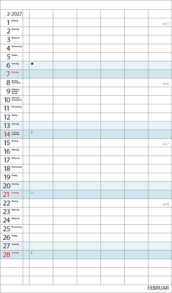 XL Familienplaner 2027, Innenansicht #2