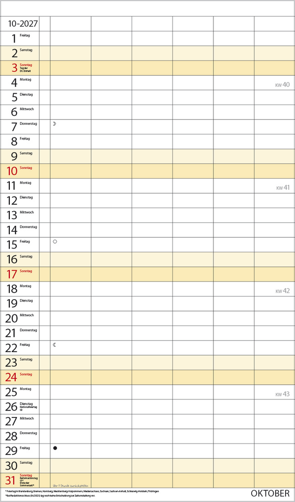 XL Familienplaner 2027, Innenansicht #10