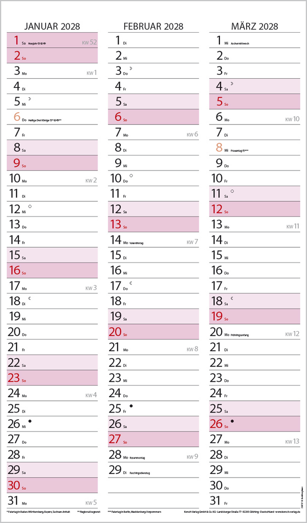 XL Familienplaner 2027, Innenansicht #13