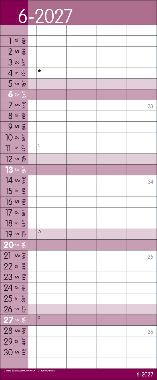 Family Timer Malve 2027, Innenansicht #6