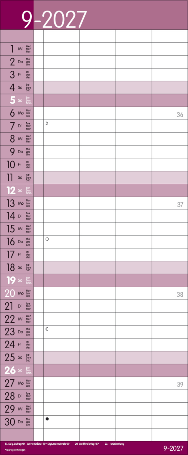 Family Timer Malve 2027, Innenansicht #9