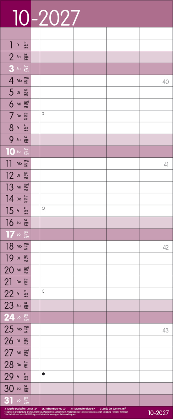 Family Timer Malve 2027, Innenansicht #10