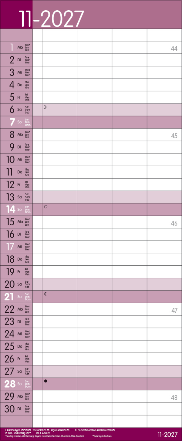 Family Timer Malve 2027, Innenansicht #11