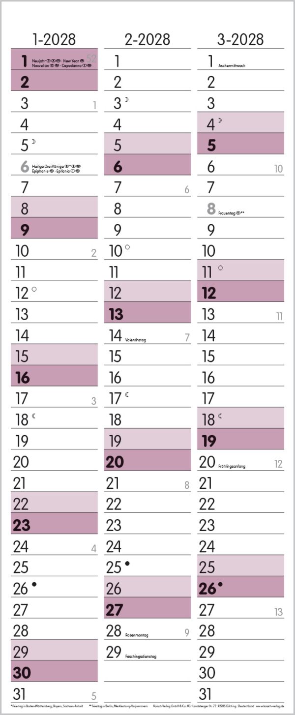 Family Timer Malve 2027, Innenansicht #13