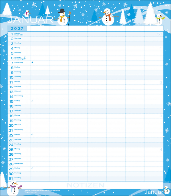 Multiplaner - Colour your time 2027, Innenansicht #1