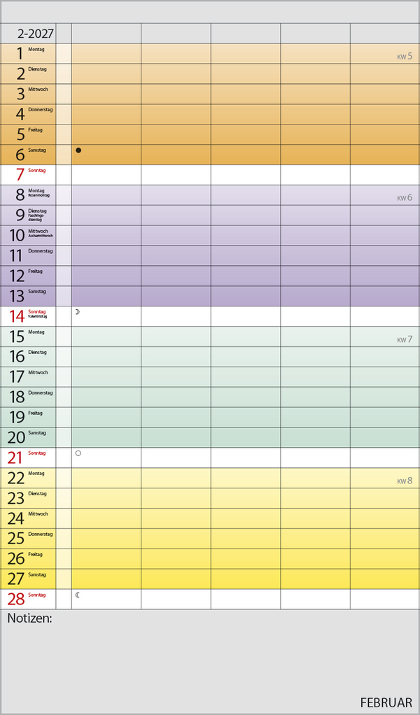 Familienplaner Farbenspiel 2027, Innenansicht #2