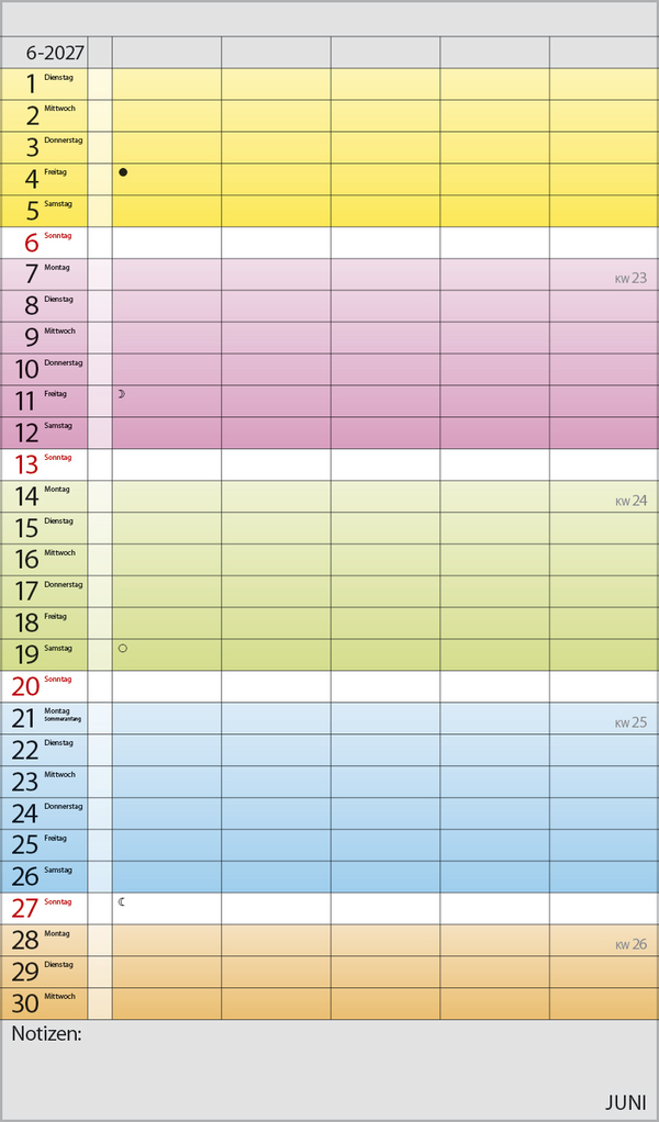 Familienplaner Farbenspiel 2027, Innenansicht #6