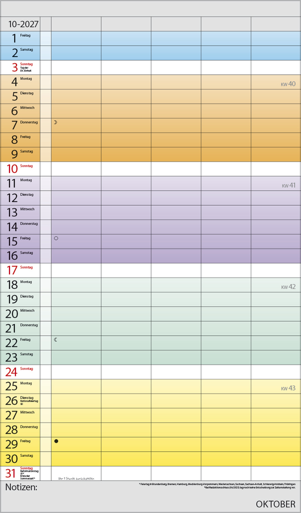 Familienplaner Farbenspiel 2027, Innenansicht #10