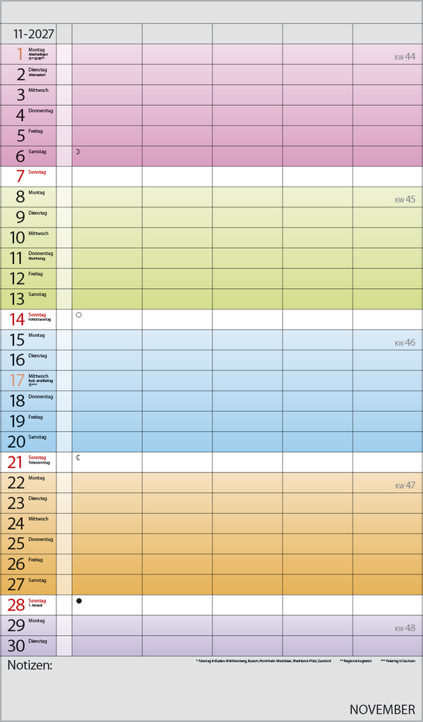 Familienplaner Farbenspiel 2027, Innenansicht #11