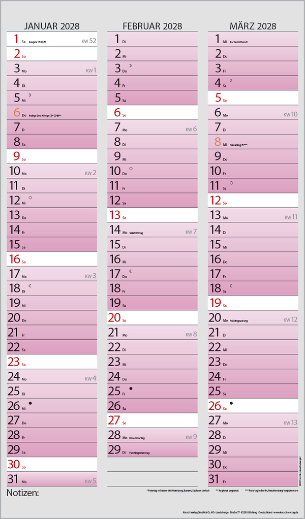 Familienplaner Farbenspiel 2027, Innenansicht #13