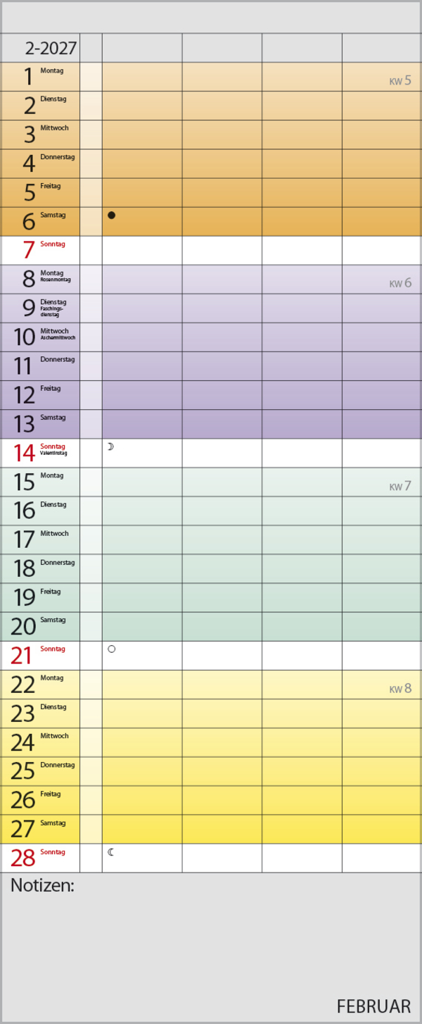 Familienplaner Farbenspiel 2027, Innenansicht #2