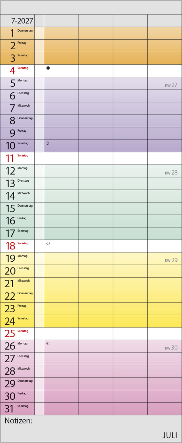Familienplaner Farbenspiel 2027, Innenansicht #7