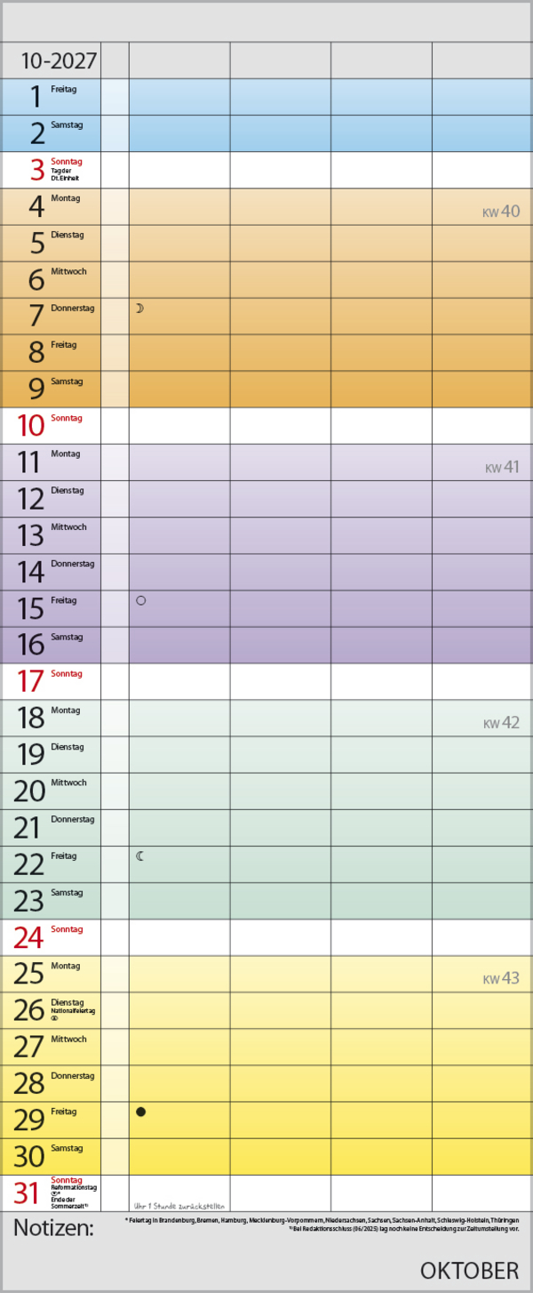 Familienplaner Farbenspiel 2027, Innenansicht #10