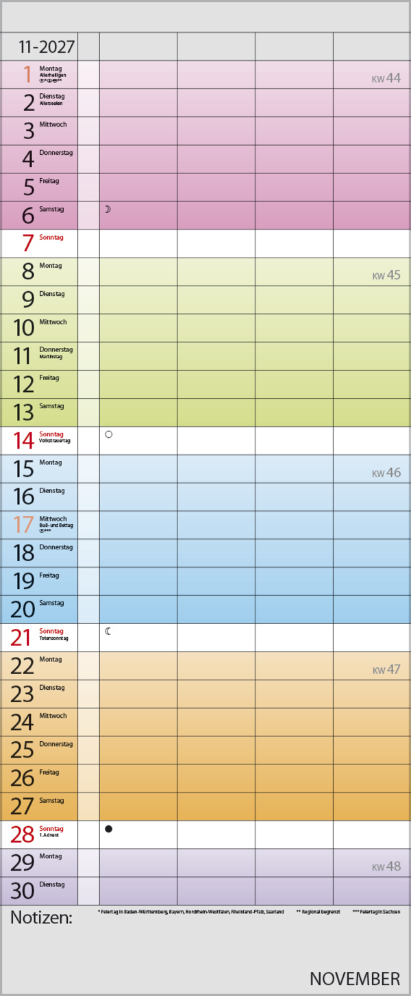 Familienplaner Farbenspiel 2027, Innenansicht #11