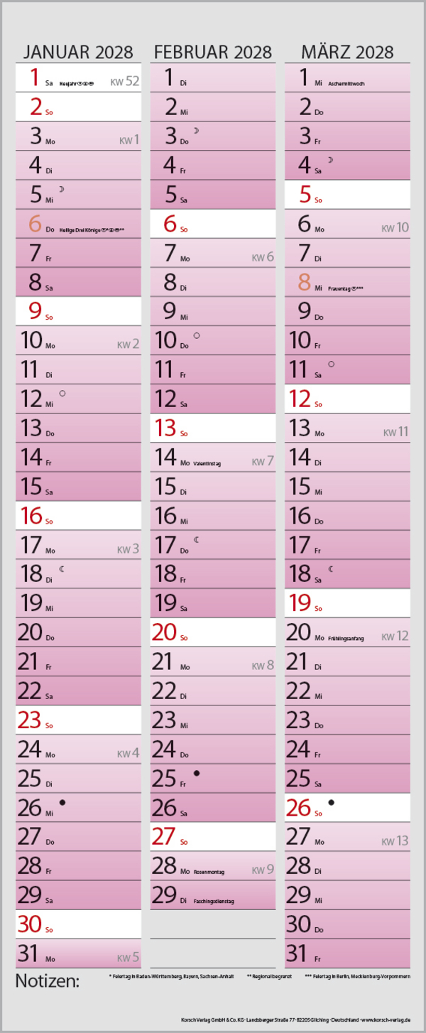 Familienplaner Farbenspiel 2027, Innenansicht #13