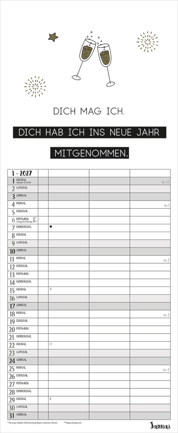 Visual Words Timer f&uuml;r 2 2027, Innenansicht #1
