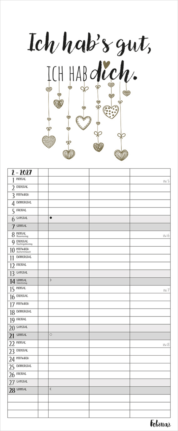 Visual Words Timer f&uuml;r 2 2027, Innenansicht #2