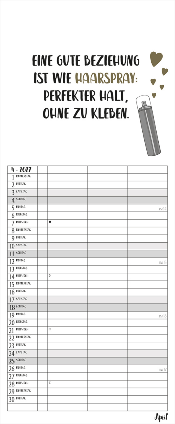 Visual Words Timer f&uuml;r 2 2027, Innenansicht #4