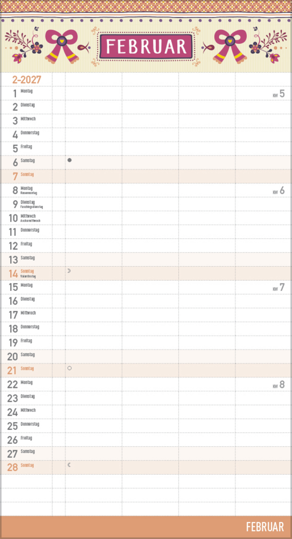 Familienplaner Vintage Zetteltasche 2027, Innenansicht #2