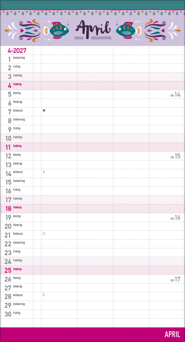 Familienplaner Vintage Zetteltasche 2027, Innenansicht #4