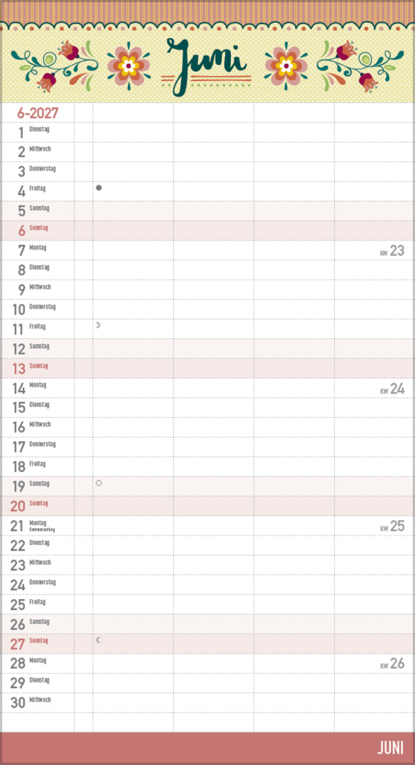Familienplaner Vintage Zetteltasche 2027, Innenansicht #6