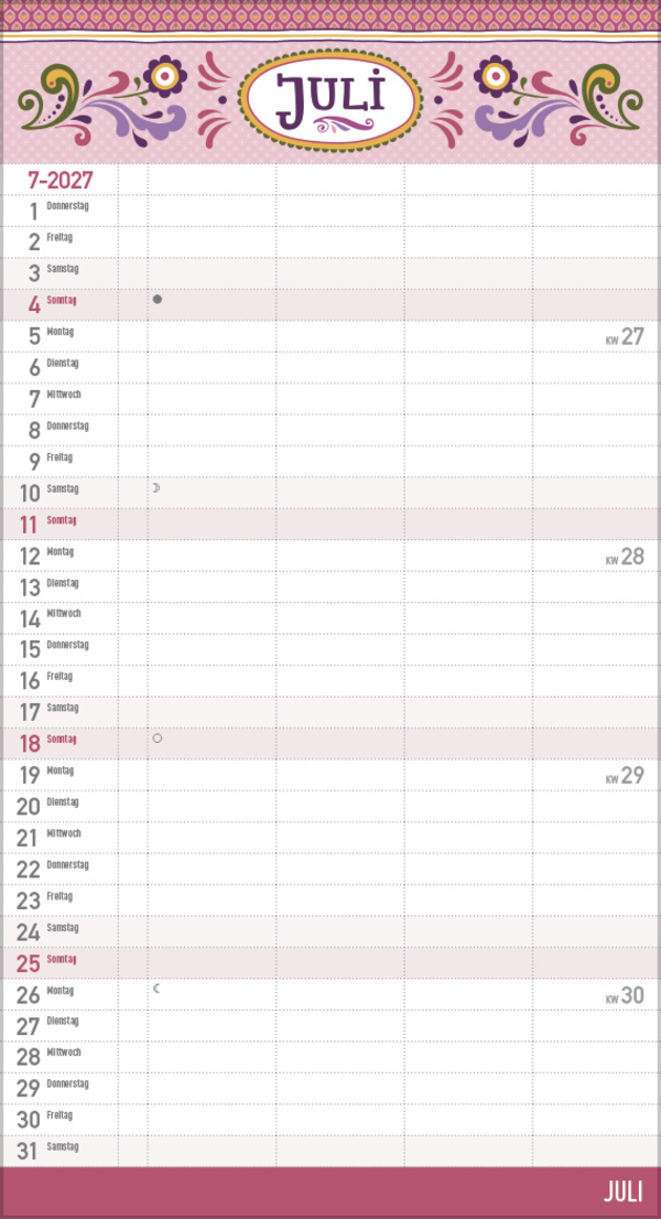 Familienplaner Vintage Zetteltasche 2027, Innenansicht #7