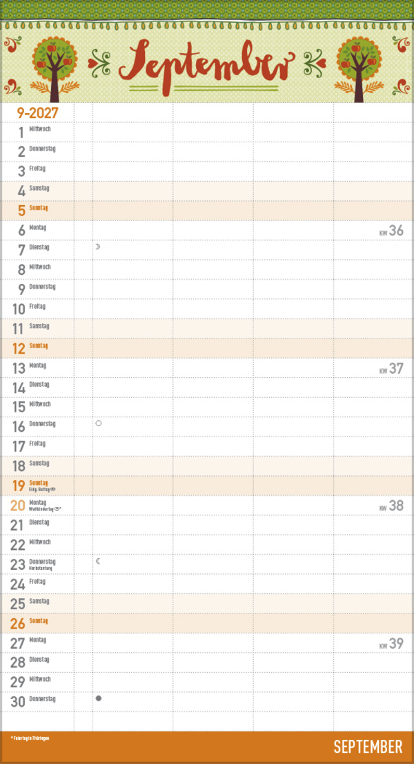 Familienplaner Vintage Zetteltasche 2027, Innenansicht #9