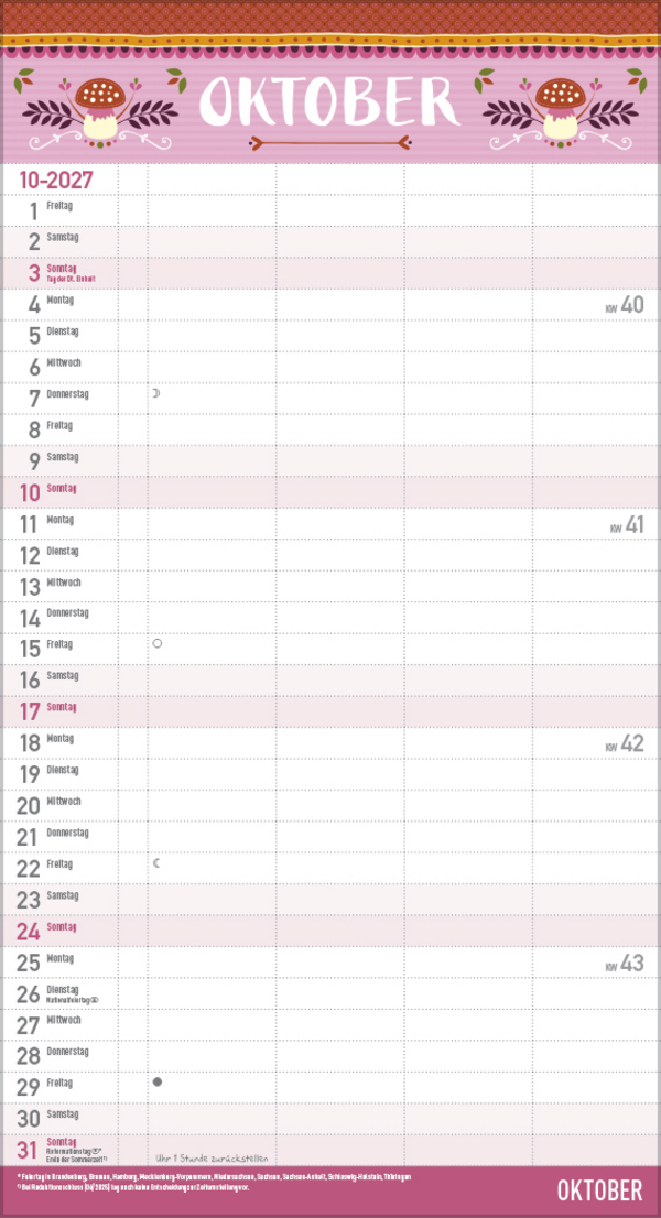 Familienplaner Vintage Zetteltasche 2027, Innenansicht #10