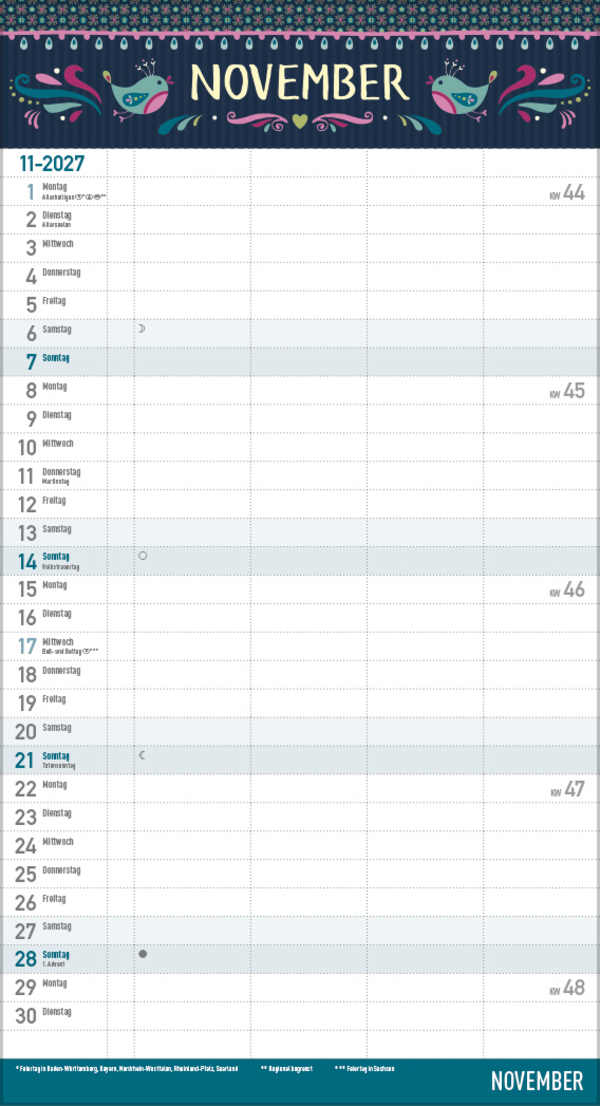 Familienplaner Vintage Zetteltasche 2027, Innenansicht #11