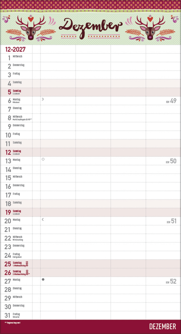 Familienplaner Vintage Zetteltasche 2027, Innenansicht #12