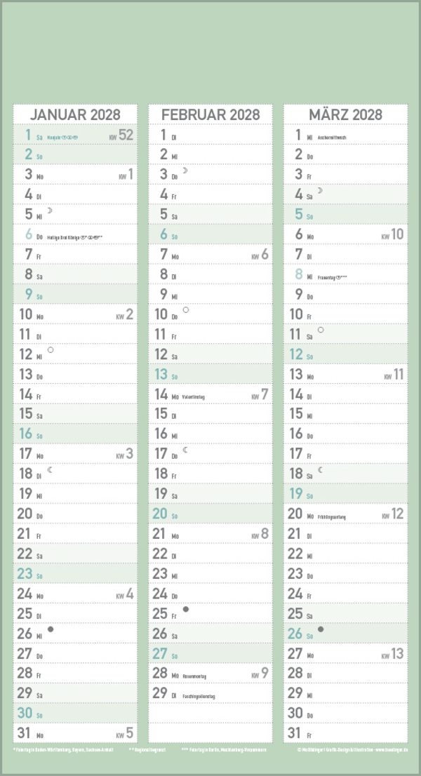 Familienplaner Vintage Zetteltasche 2027, Innenansicht #13