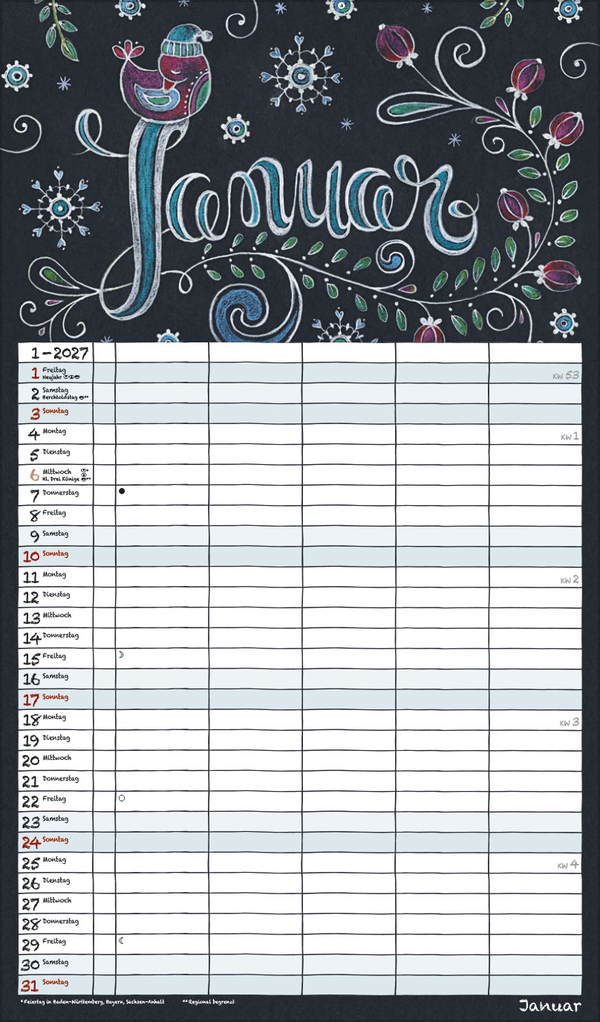 Lovely Chalk Timer 2027, Innenansicht #1