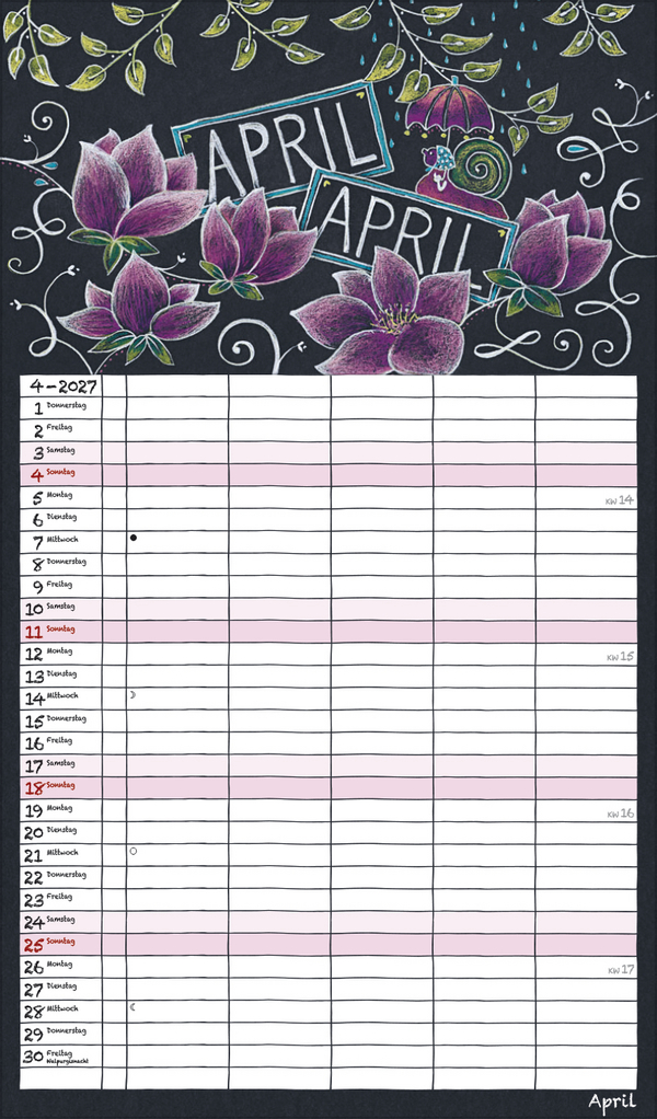 Lovely Chalk Timer 2027, Innenansicht #4