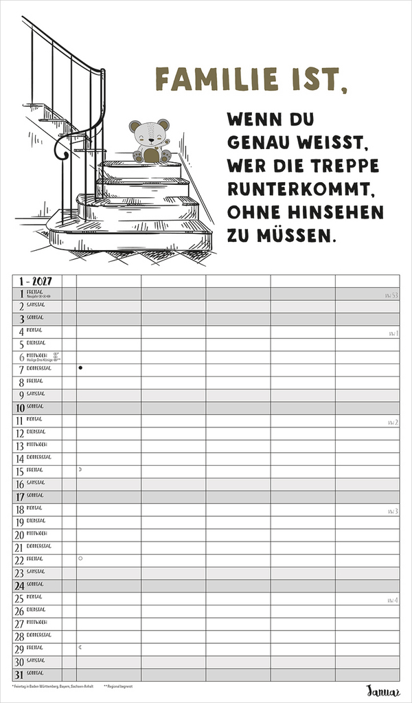 Visual Words Familienplaner 2027, Innenansicht #1