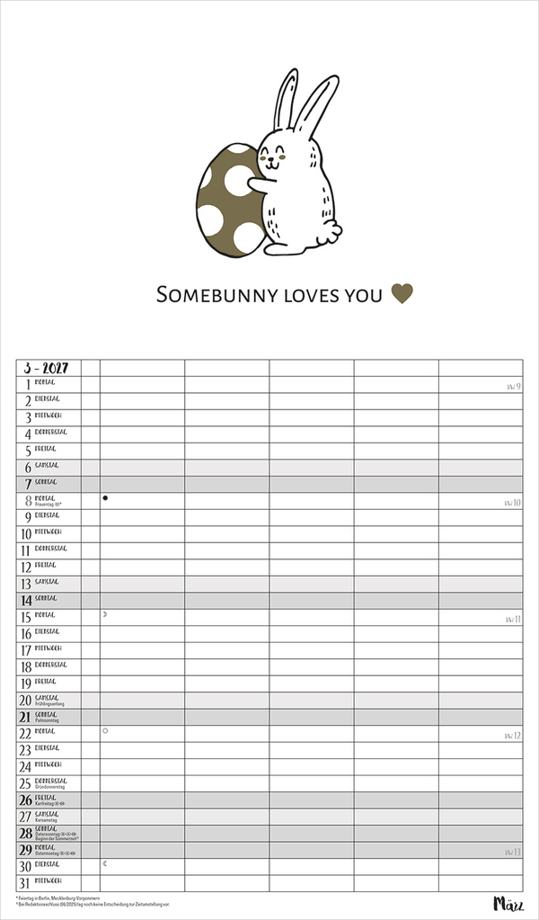 Visual Words Familienplaner 2027, Innenansicht #3