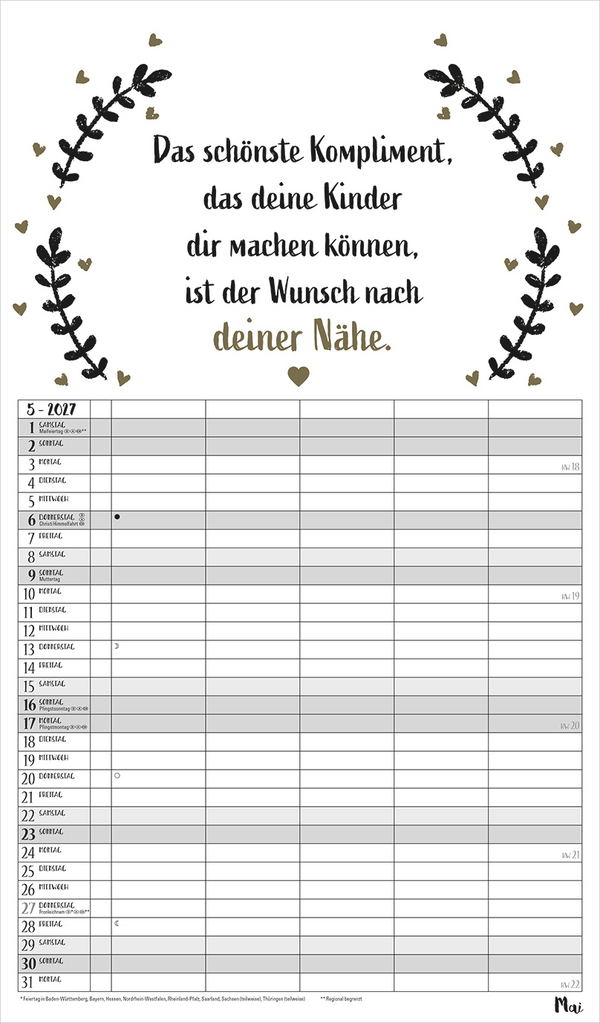 Visual Words Familienplaner 2027, Innenansicht #5