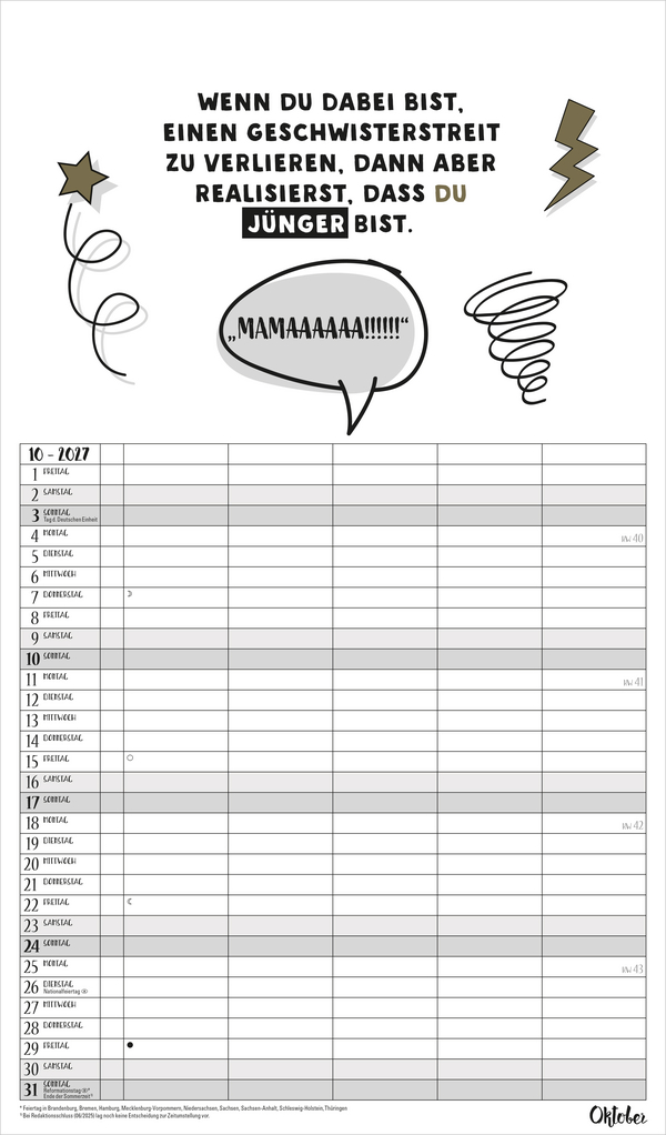 Visual Words Familienplaner 2027, Innenansicht #10