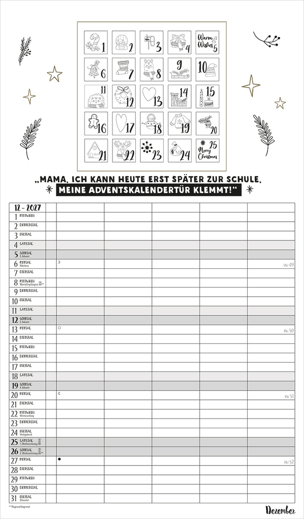 Visual Words Familienplaner 2027, Innenansicht #12
