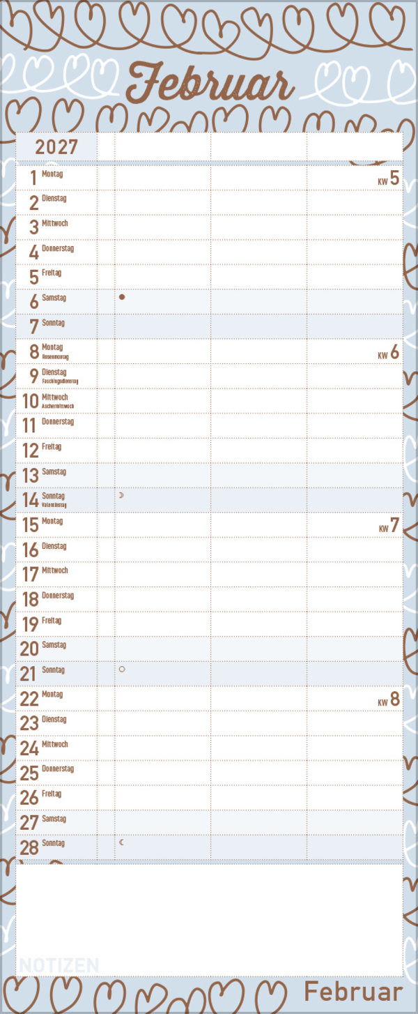 Premium Familientimer Tag f&uuml;r Tag 2027, Innenansicht #2