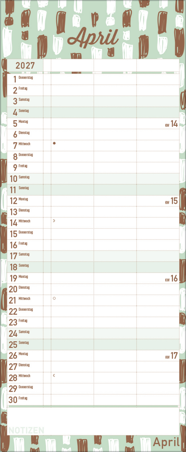 Premium Familientimer Tag f&uuml;r Tag 2027, Innenansicht #4