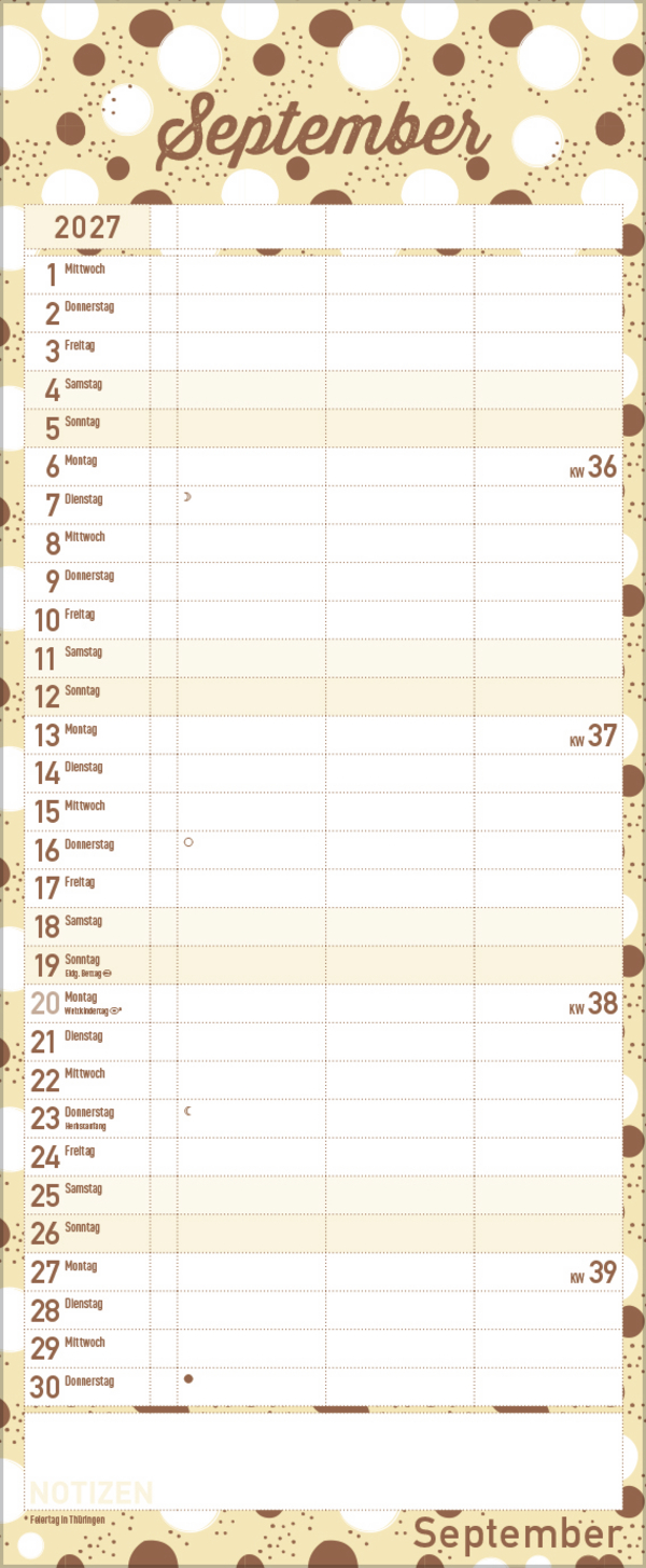 Premium Familientimer Tag f&uuml;r Tag 2027, Innenansicht #9