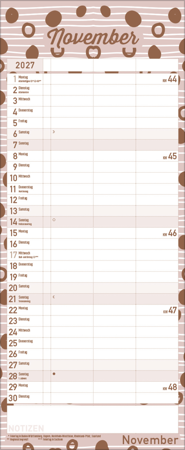 Premium Familientimer Tag f&uuml;r Tag 2027, Innenansicht #11