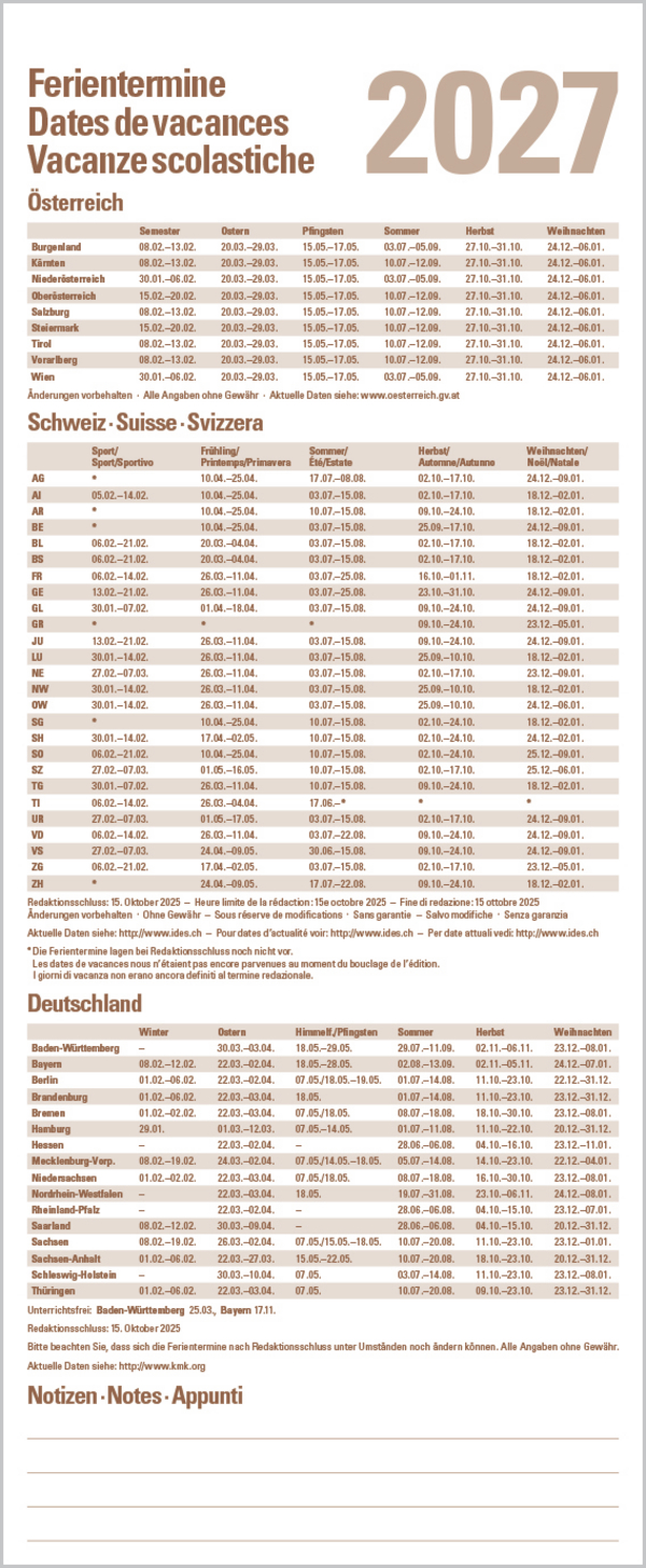 Premium Familientimer Tag f&uuml;r Tag 2027, Innenansicht #14
