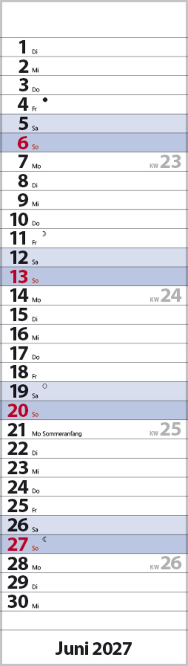 Streifenplaner Mini Blau 2027, Innenansicht #6