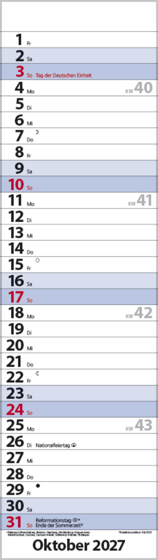 Streifenplaner Mini Blau 2027, Innenansicht #10