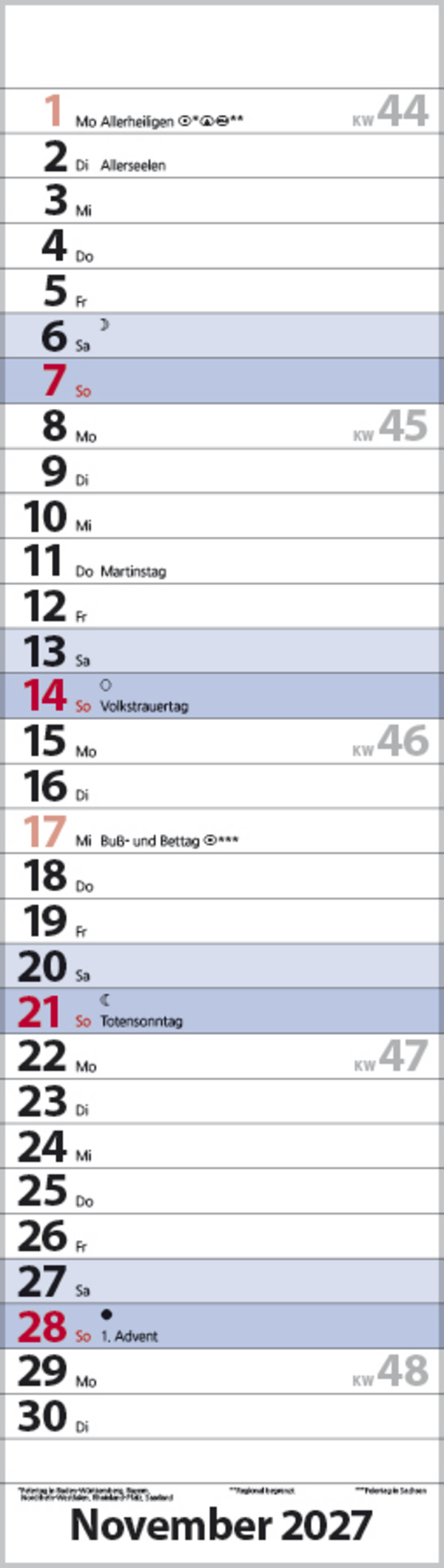 Streifenplaner Mini Blau 2027, Innenansicht #11